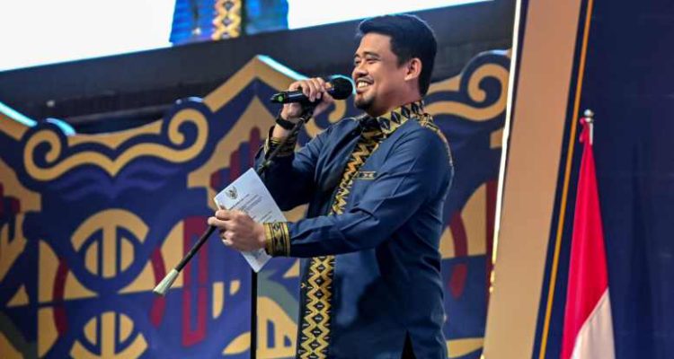 Gubernur Sumatera Utara (Sumut) Bobby Nasution di Pembukaan Rakernas APEKSI XVIII yang diselenggarakan di Grand City Hall, Kota Medan, Rabu (1/7/2026) malam.