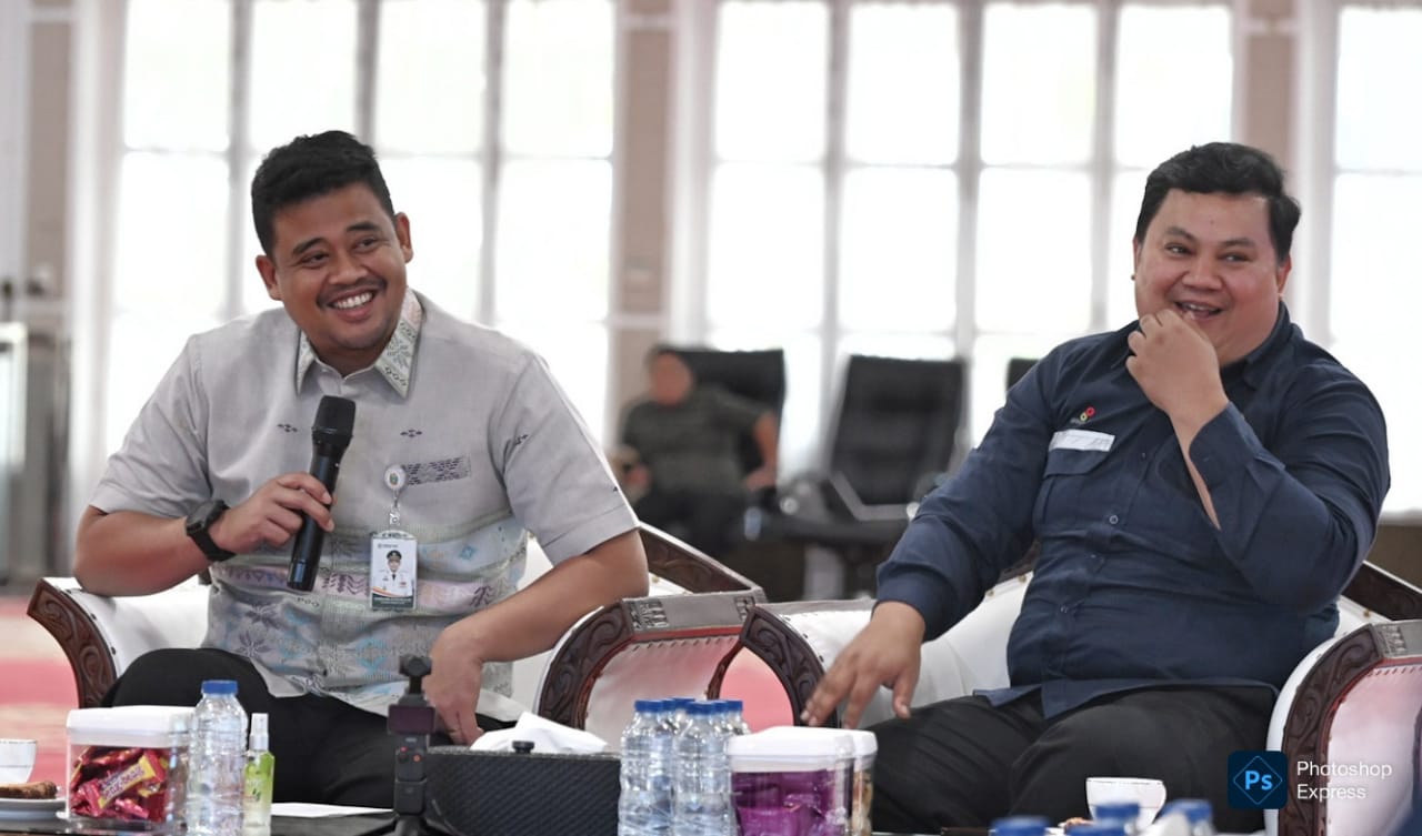 Bobby Afif Nasution menerima audiensi Kepala Perwakilan Satuan Kerja Khusus Pelaksana Kegiatan Usaha Hulu Minyak dan Gas Bumi (SKK Migas) di Aula Tengku Rizal Nurdin Jalan Sudirman Medan. (Kominfo Sumut Dok)
