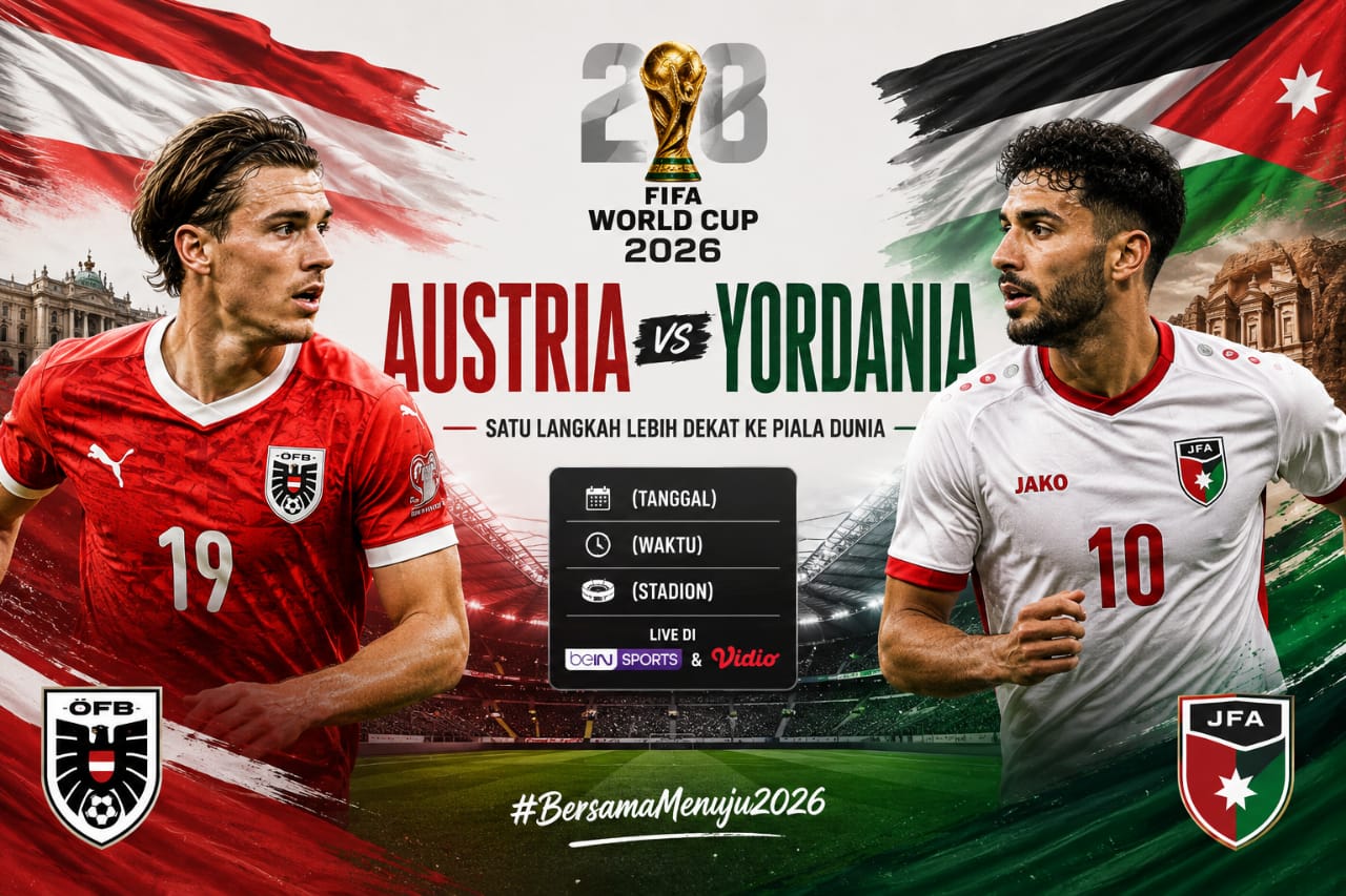 Head to head Austria vs Yordania di Piala Dunia 2026. (Ist)