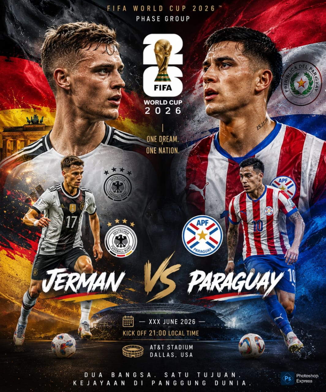 Preview jelang laga Jerman versus Paraguay di Piala Dunia 2026. (Kitamedan.com/