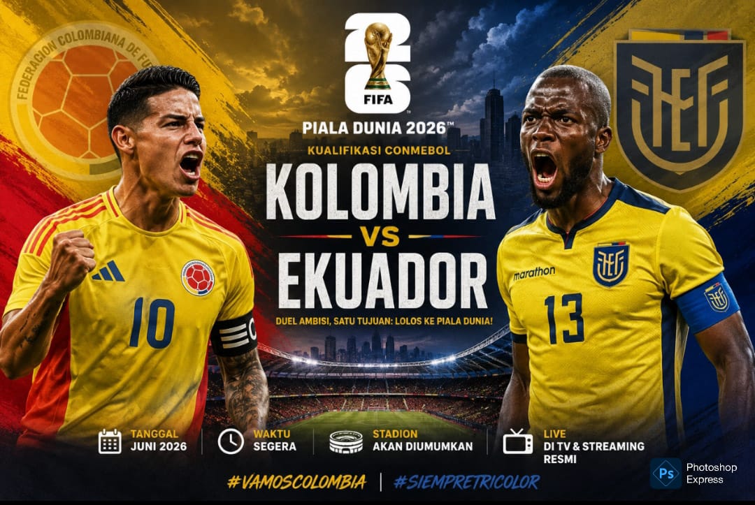 Laga Kolumbia versus Ekuador akan tersaji malam ini. (Kitamedan.com)